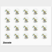 Dank je Watercolor Dinosaur Ronde Sticker (Vel)