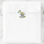 Dank je Watercolor Dinosaur Ronde Sticker (Tas)
