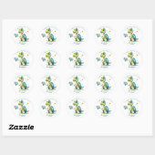 Dank je Watercolor Dinosaurus Ronde Sticker (Vel)