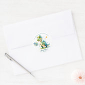 Dank je Watercolor Dinosaurus Ronde Sticker (Envelop)