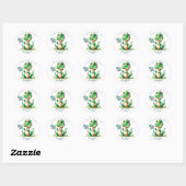 Dank je  Watercolor Dinosaurus  Ronde Sticker (Vel)