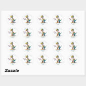 Dank je  Watercolor Dinosaurus  Ronde Sticker (Vel)