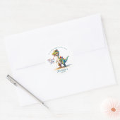 Dank je  Watercolor Dinosaurus  Ronde Sticker (Envelop)