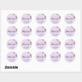 dank je waterverf bloem ronde sticker (Vel)