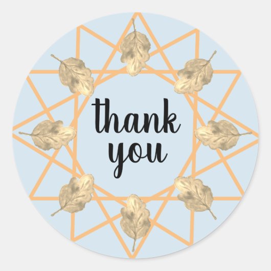 Dank je waterverf botanische moderne gebladerte  ronde sticker (Voorkant)