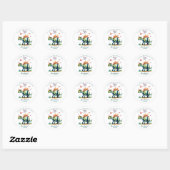 Dank je Waterverf Dinosaur Ronde Sticker (Vel)