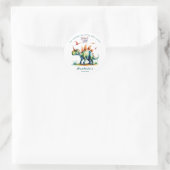 Dank je Waterverf Dinosaur Ronde Sticker (Tas)