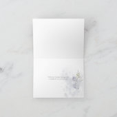 Dank je | Waterverf Floral Dusty Blue Roos Bedankkaart (Binnen)