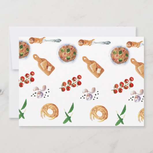 Dank je! Waterverf Italiaans eten  Bedankkaart (Achterkant)