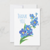 Dank je Waterverf vergeet me niet Bloemtuinen Bedankkaart (Voorkant)