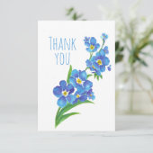 Dank je Waterverf vergeet me niet Bloemtuinen Bedankkaart (Staand voorkant)