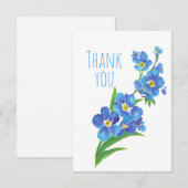 Dank je Waterverf vergeet me niet Bloemtuinen Bedankkaart (Voorkant / Achterkant)