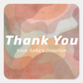 Dank je Waterverf Vierkante Sticker (Voorkant)