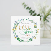 Dank je Watervlek Bloemenkrans Kaart (Staand voorkant)