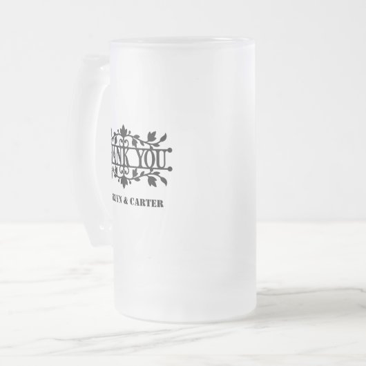 Dank je | Weddenschap Matglas Bierpul (Voorkant links)