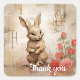 Dank je wel 11 vierkante sticker