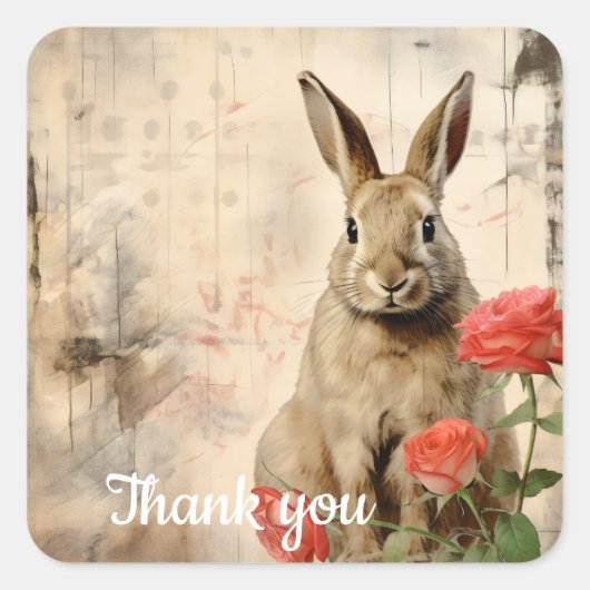 Dank je wel 12 vierkante sticker (Voorkant)