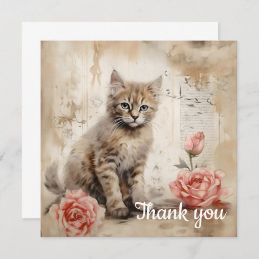 Dank je wel 13 bedankkaart (Voorkant / Achterkant)