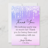 dank je wel 16 paarse druppelaars modern notitiekaartje (Voorkant)