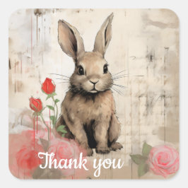 Dank je wel 16 vierkante sticker