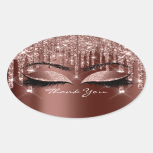 Dank je wel 16e Bridal Roos Skinny Eyes Ovale Sticker