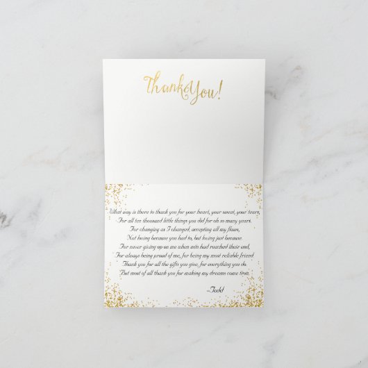 Dank je wel aan de moeder van de bruidegom bedankkaart (Binnen)