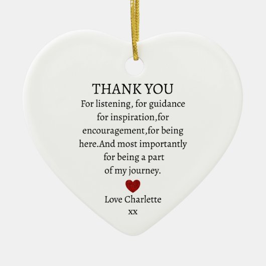 Dank je wel aandenken | Persoonlijke dank u Keramisch Ornament (Voorkant)