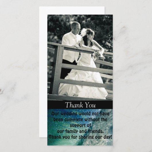 Dank je wel aangepaste trouwkaart met foto bedankkaart (Voorkant / Achterkant)