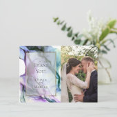 DANK JE WEL | Abstracte inkt in intense indigo KAD Bedankkaart (Staand voorkant)