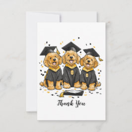 Dank je wel afstuderende Goldendoodle honden Bedankkaart
