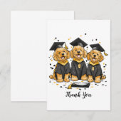 Dank je wel afstuderende Goldendoodle honden Bedankkaart (Voorkant / Achterkant)