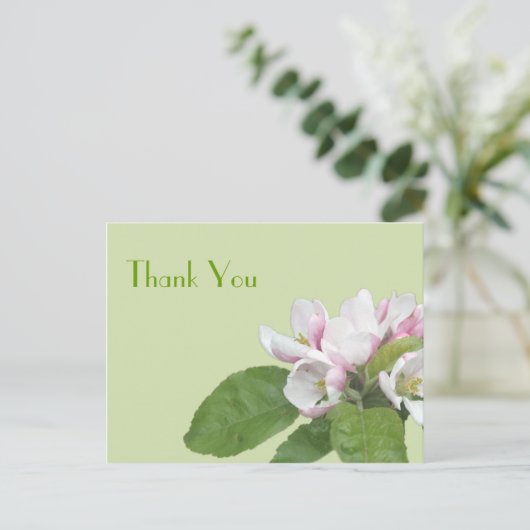 Dank je wel, appelbloemen briefkaart (Staand voorkant)