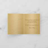 "Dank je wel" aqua gouden trouwtemplate Bedankkaart (Binnen)