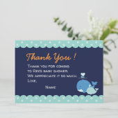 Dank je wel baby Whale Bedankkaart (Staand voorkant)