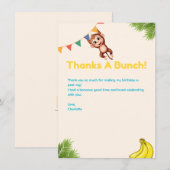 Dank je wel- Banaan en Aap Bedankkaart (Voorkant / Achterkant)