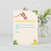 Dank je wel- Banaan en Aap Bedankkaart (Staand voorkant)