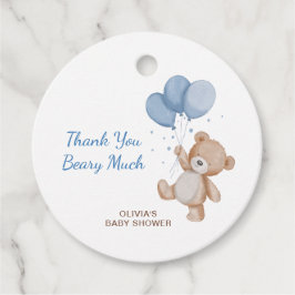 Dank je wel Beary Much Baby Shower Bedankjes Labels