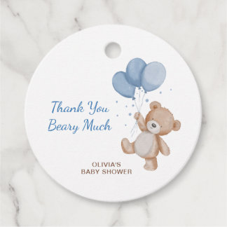Dank je wel Beary Much Baby Shower Bedankjes Labels