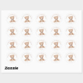 Dank je wel Beary Much Teddy Bear Boy Baby shower Ronde Sticker (Vel)