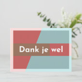 "Dank je wel" Bedankkaart (Staand voorkant)