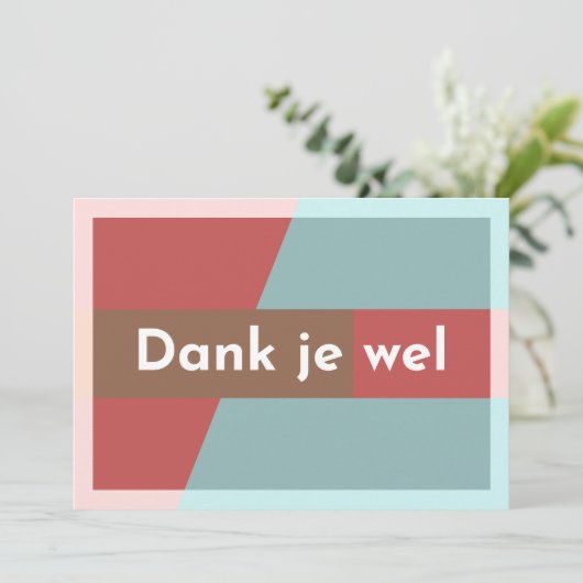 "Dank je wel" Bedankkaart (Staand voorkant)