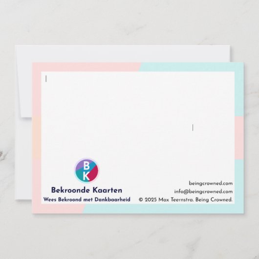 "Dank je wel" Bedankkaart (Achterkant)