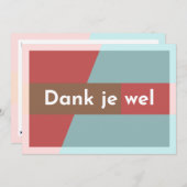 "Dank je wel" Bedankkaart (Voorkant / Achterkant)