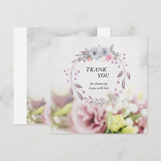 Dank je wel bedankkaart (Voorkant / Achterkant)