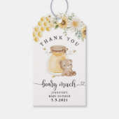 Dank je wel berenhartje honingbij favoriet label cadeaulabel (Voorkant)