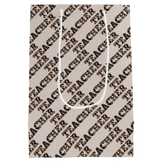 Dank je wel Beste Leraar Aangepaste Citaten Luipaa Medium Cadeauzakje (Achterkant)