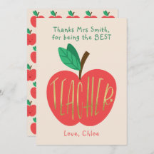 Dank je wel, beste lerares ooit, Schattigee appel