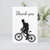 Dank je wel Bike Biking Cycling Silhouette Bedankkaart (Staand voorkant)
