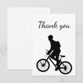 Dank je wel Bike Biking Cycling Silhouette Bedankkaart (Voorkant / Achterkant)