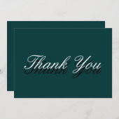 Dank je wel blauw groene kleur minimalistisch bedankkaart (Voorkant / Achterkant)